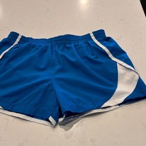 Nike Women's Blue and White Athletic Shorts